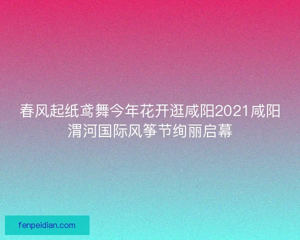 春风起纸鸢舞今年花开逛咸阳2021咸阳渭河国际风筝节绚丽启幕